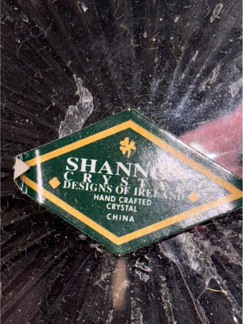 Vintage Shannon Crystal candy dish Ireland Art Glass